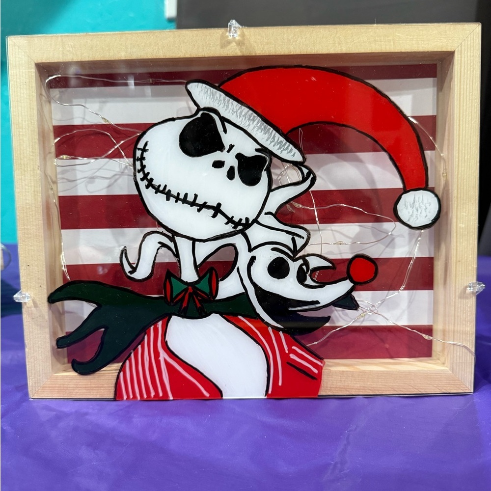 Holiday Frame with Red and White Design